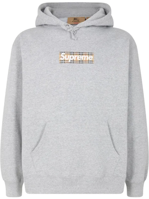 Supreme x Burberry Box Logo Drawstring Hoodie - Farfetch