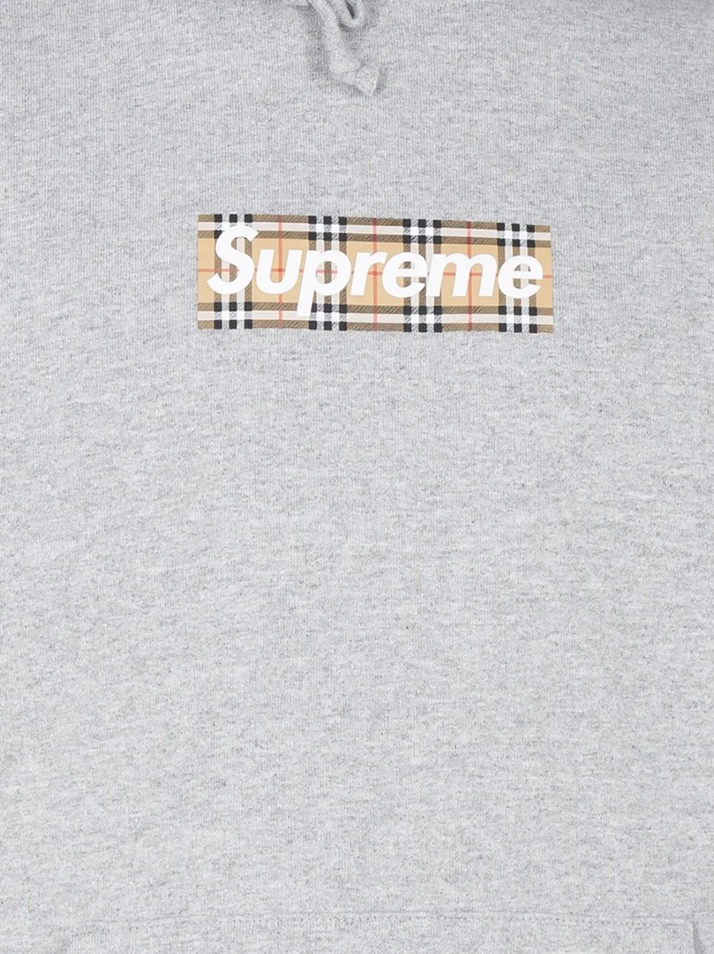 Supreme x Burberry Box Logo Drawstring Hoodie - Farfetch