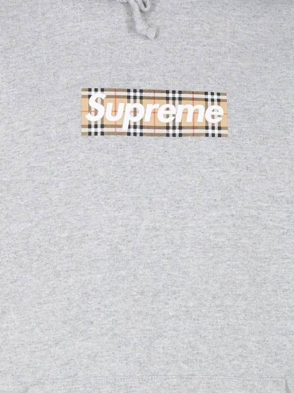 SUPREME X BURBERRY Box Logo Hoodie Black