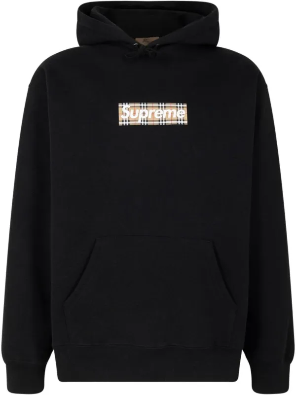 SUPREME X BURBERRY Box Logo Hoodie Black