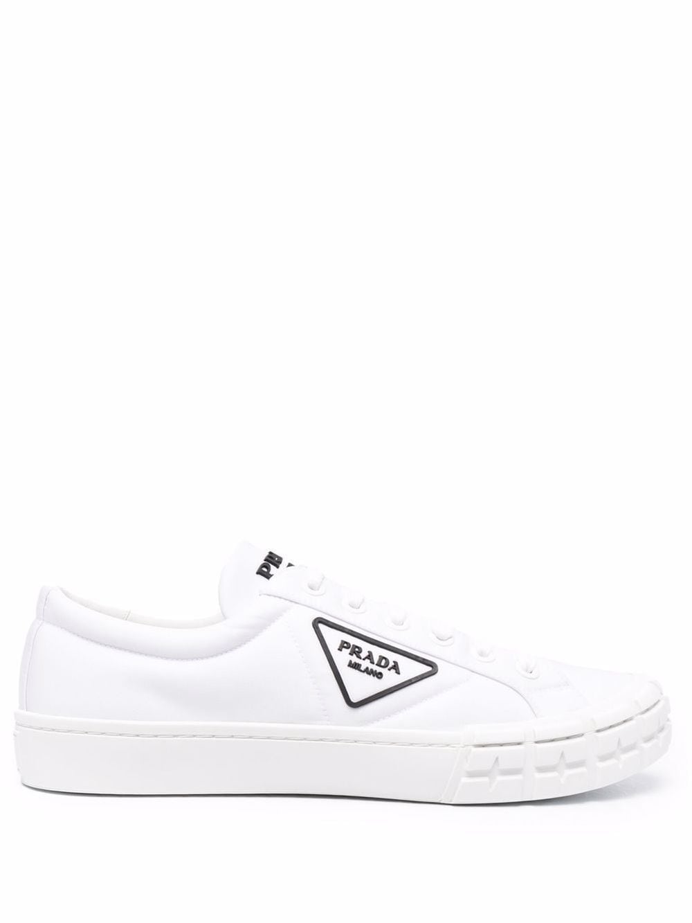 Prada Cassetta Wheel Low-top Sneakers In White