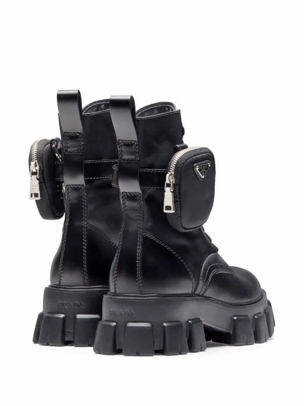 Prada Moonlith pouch detail Ankle Boots Black FARFETCH PT