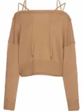 Prada tie-fastening off-shoulder jumper - Neutrals