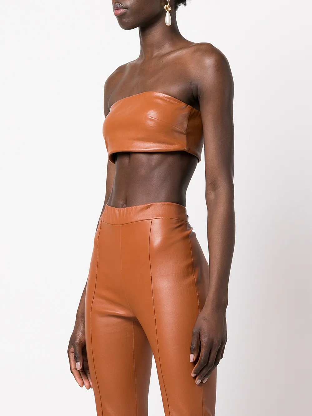 Rosetta Getty Bandeau-style Cropped Top In Brown