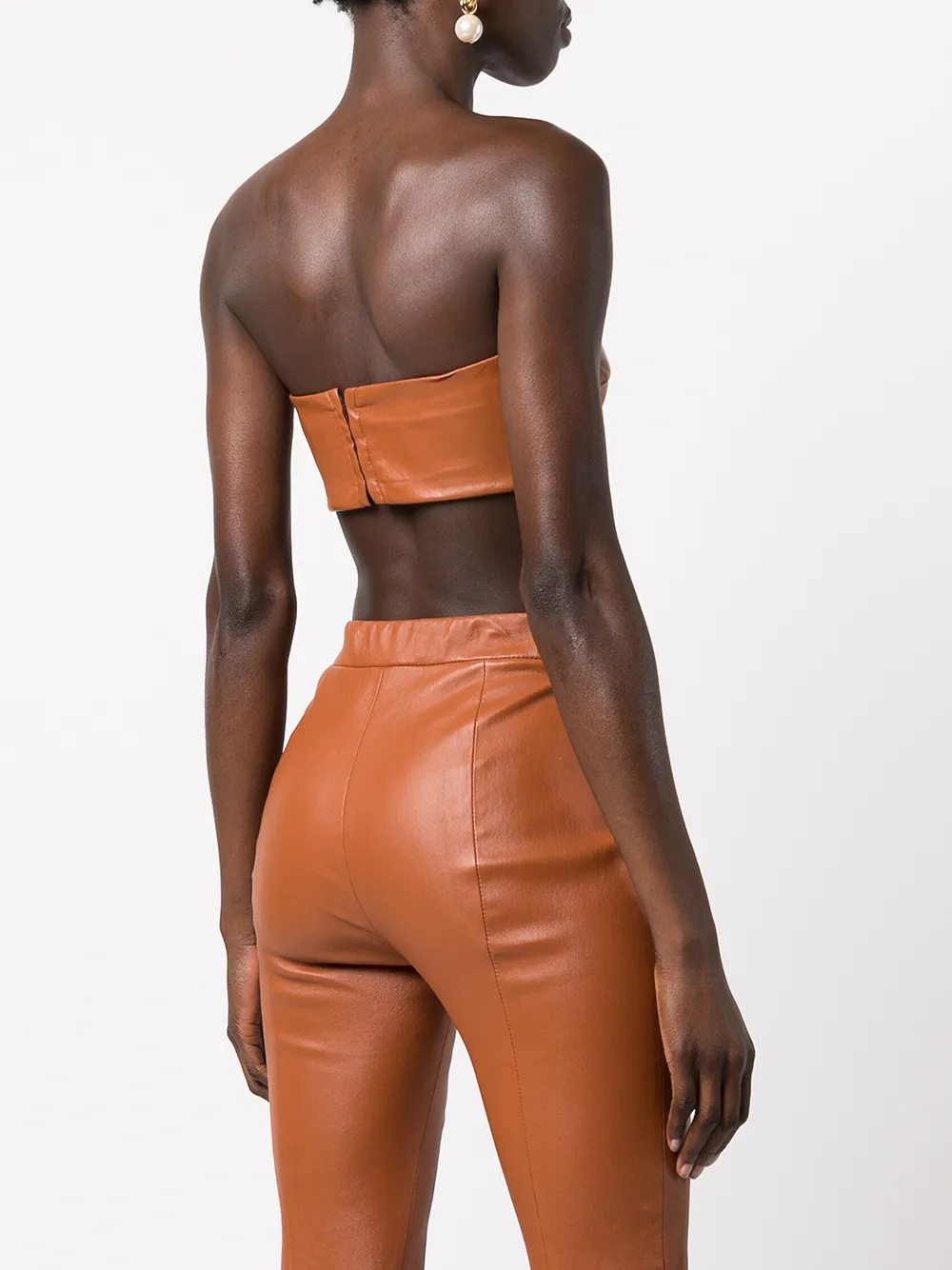 Rosetta Getty Bandeau-style Cropped Top In Brown