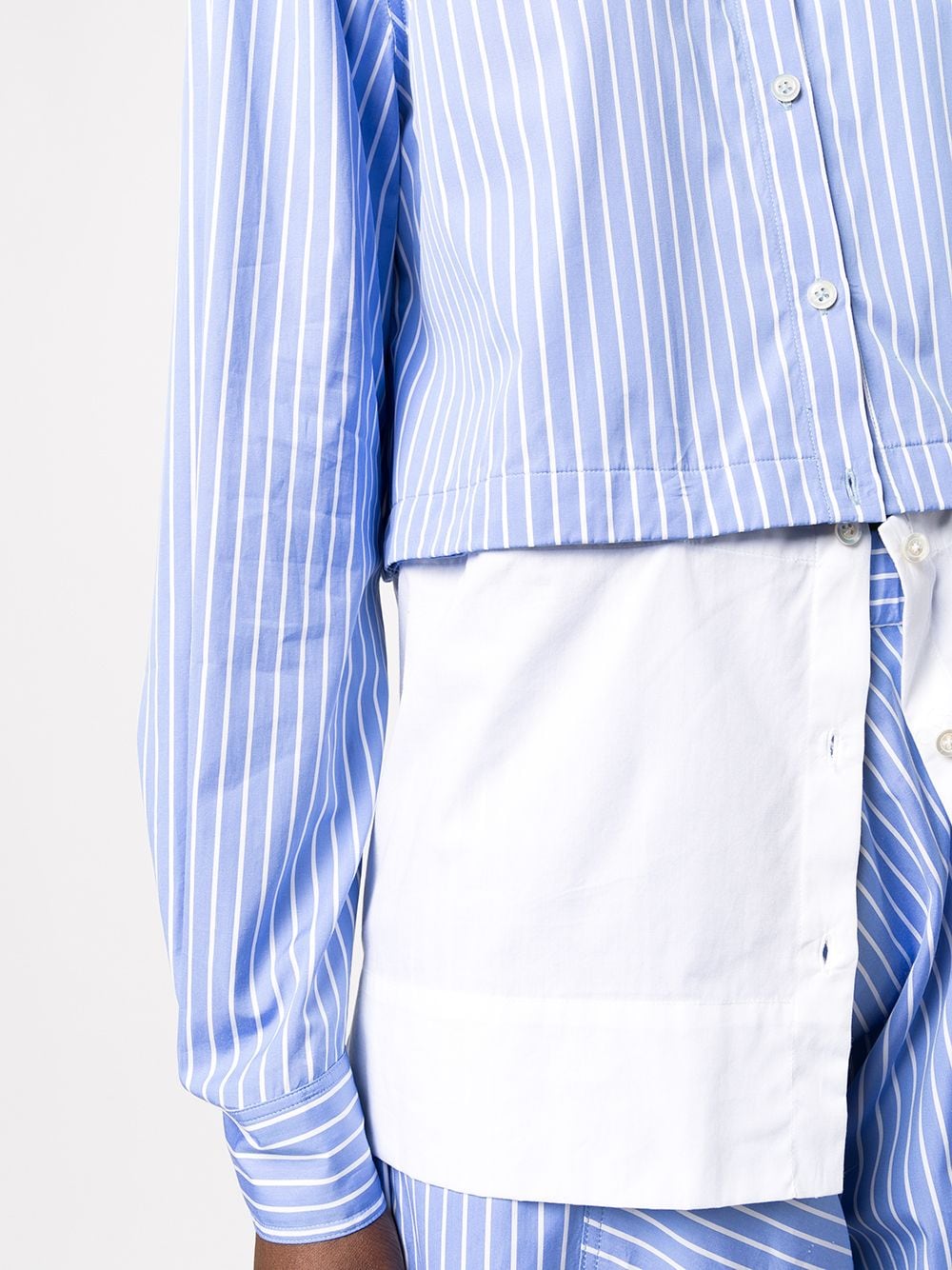 Shop Rosetta Getty Layered Striped Shirt In Blue