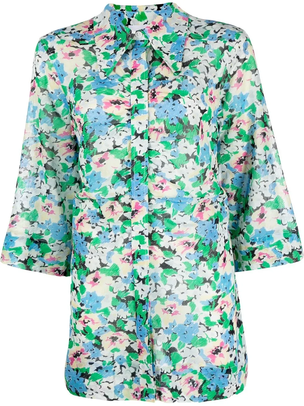 

GANNI camisa con estampado floral - Azul