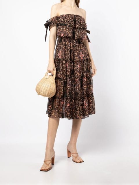 Micaela off-shoulder midi dress