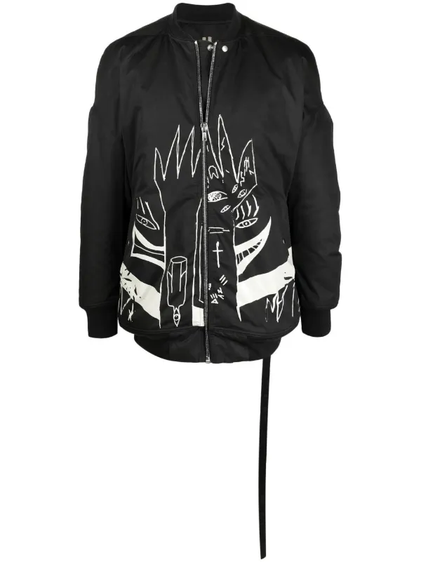 Off-White graphic-print Cotton Bomber Jacket - Farfetch