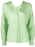 Vince crinckle-effect V-neck blouse - Green