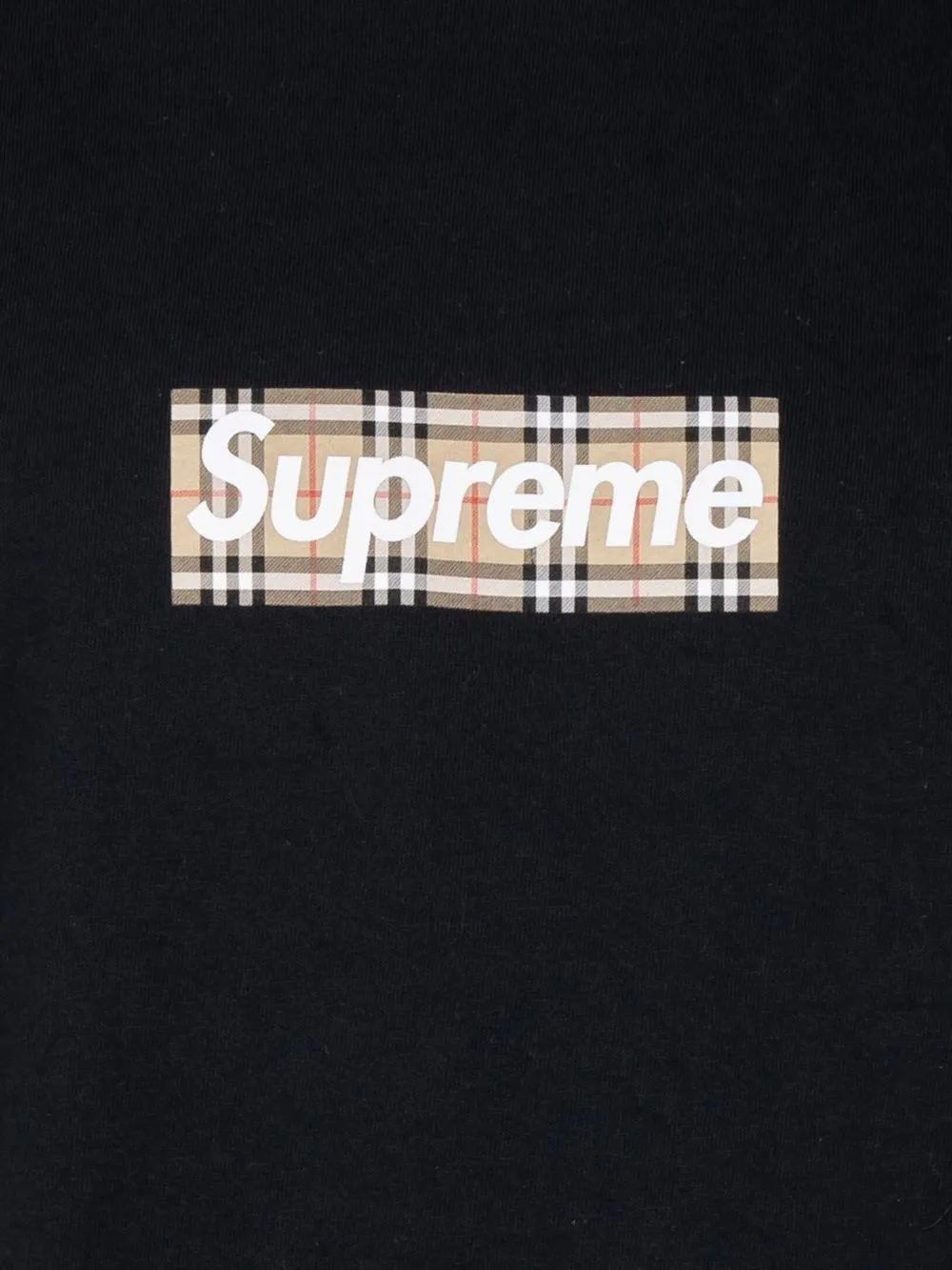 SUPREME X BURBERRY Box Logo Tee Black | escapeauthority.com