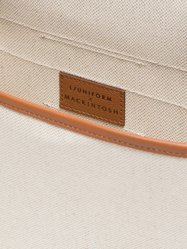 L/UNIFORM Natural & Sky Bonded Cotton Small Satchel