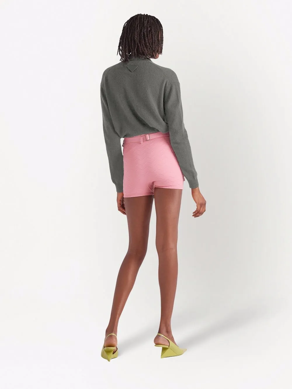 Jacquard Belted Mini Shorts