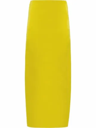 Prada プラダ バックスリット スカート | イエロー | FARFETCH JP