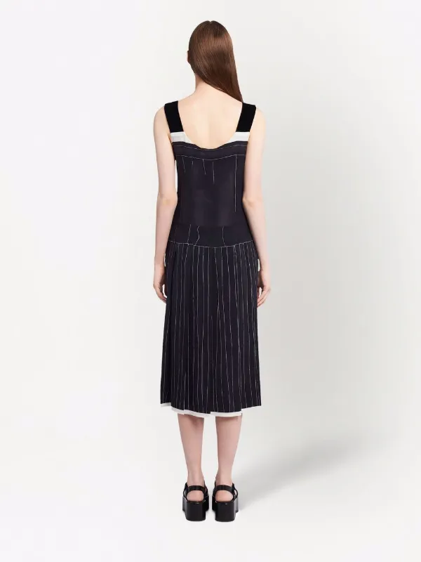 Prada Sleeveless Silk Midi Dress | Black | FARFETCH