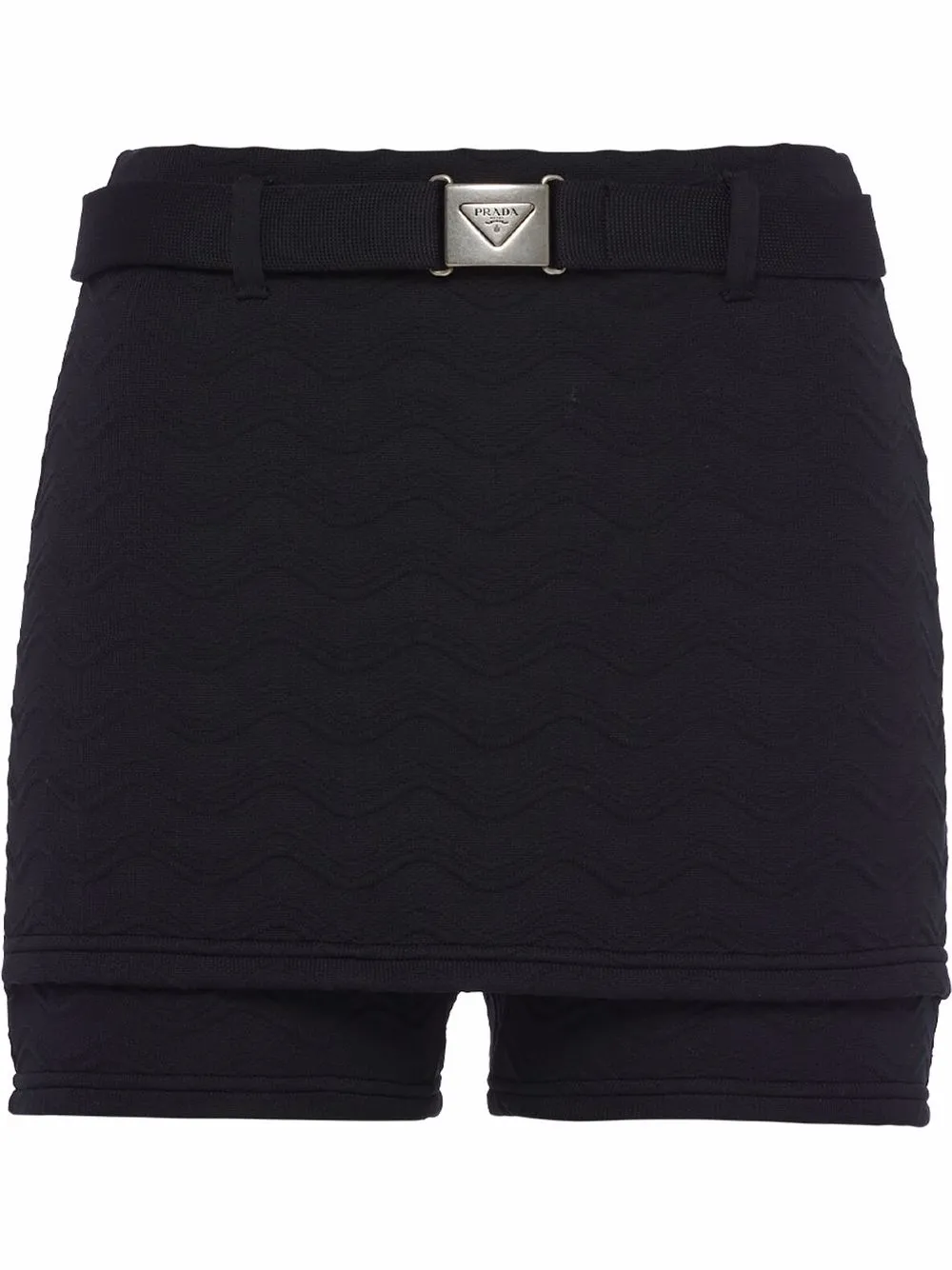 

Prada jacquard belted mini shorts - Black