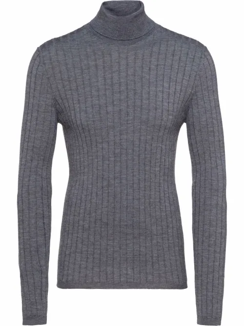 Pull nervuré à col roulé - Prada - Modalova