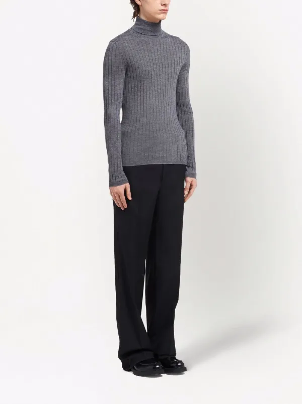 Prada プラダ タートルネック リブセーター | グレー | FARFETCH JP