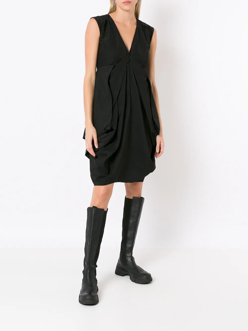 Uma | Raquel Davidowicz Mini-jurk met V-hals - Zwart