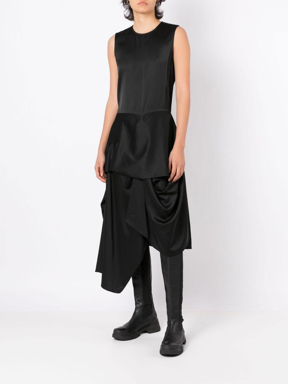 Uma | Raquel Davidowicz Gedrapeerde jurk - Zwart