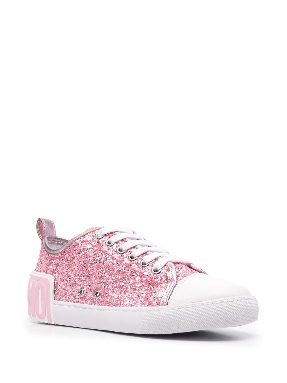  Moschino Sneakers Im Glitter Look   Rosa 