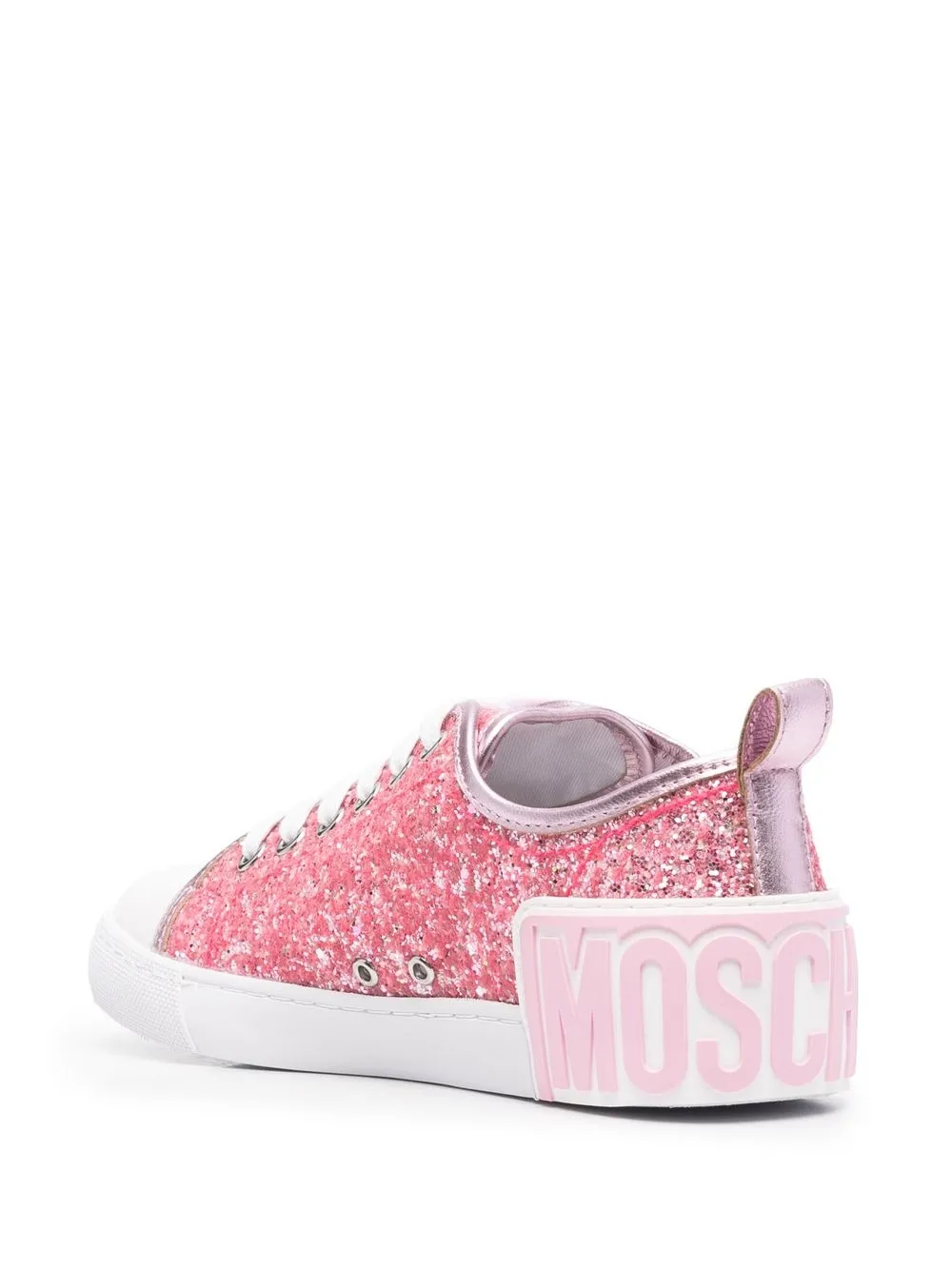  Moschino Sneakers Im Glitter Look   Rosa 