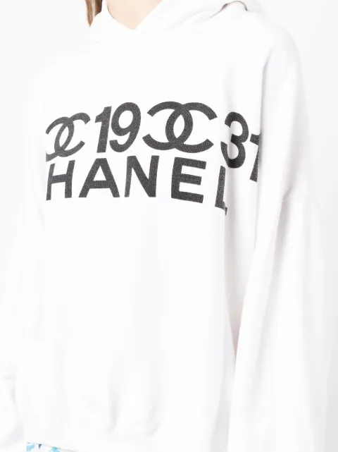 Chanel Pre-Owned 1990s CC Logo-Print Hoodie - White