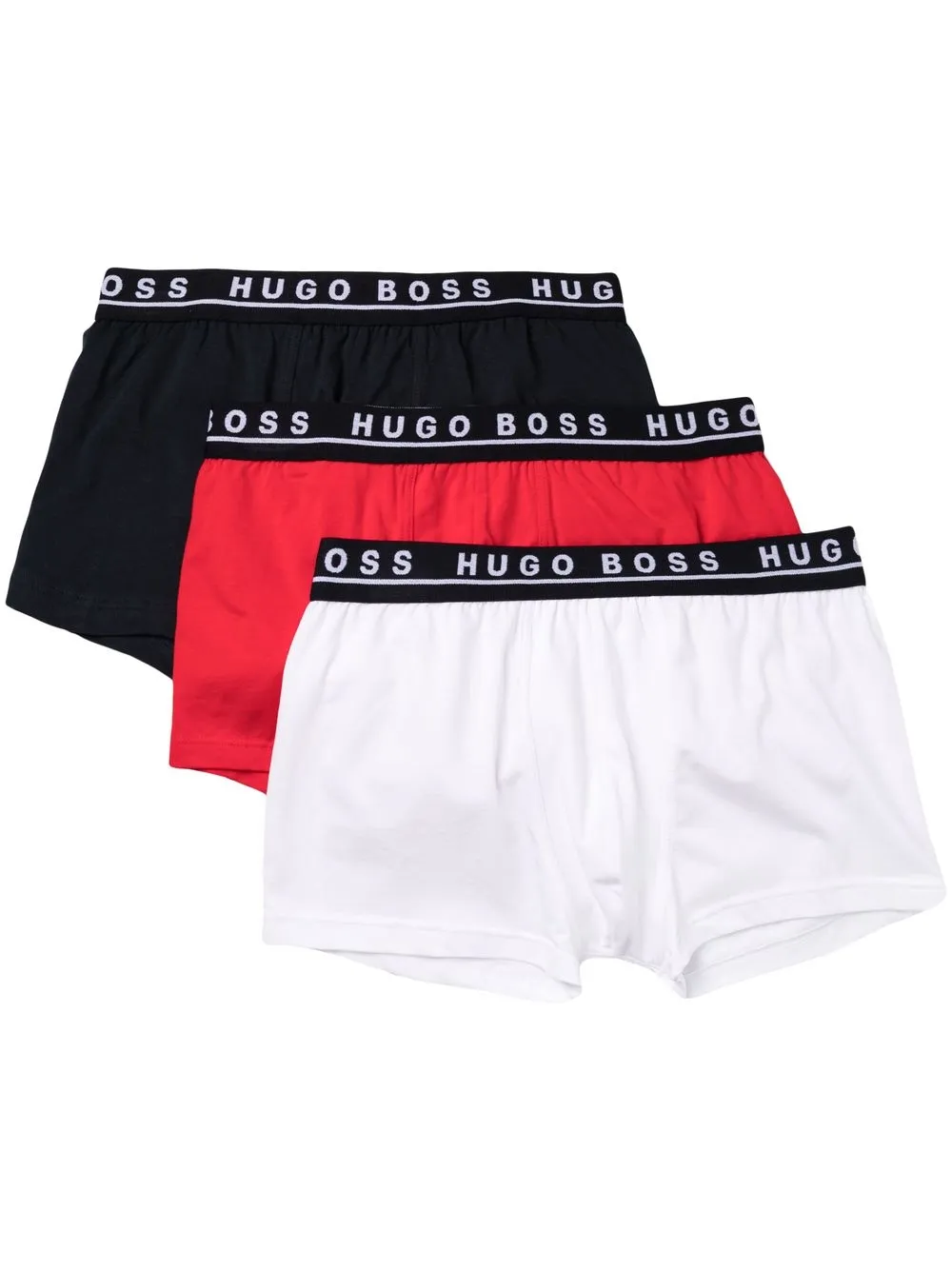 Hugo Boss Three-pack Logo-waistband Boxers In White