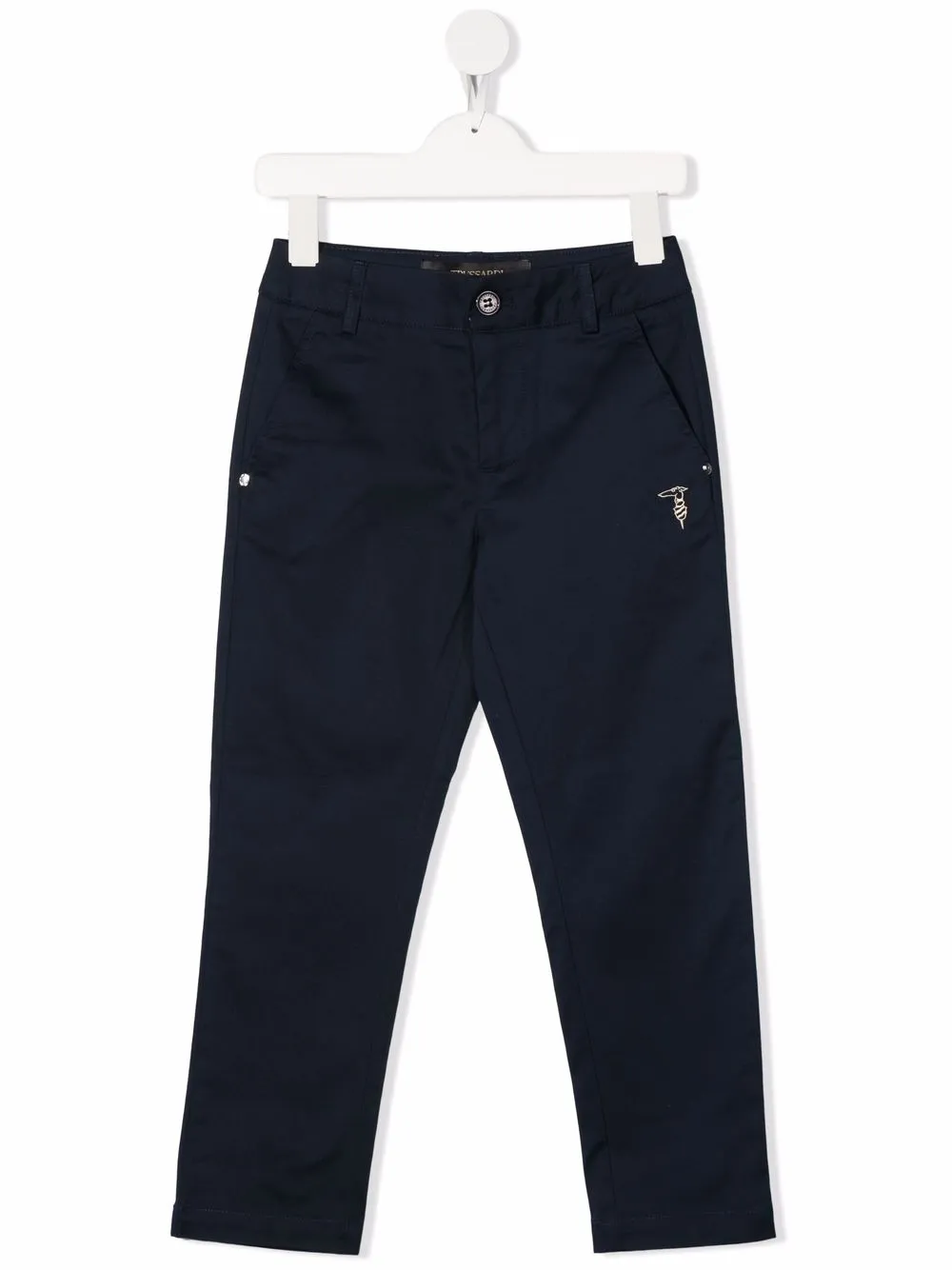 

TRUSSARDI JUNIOR pantalones rectos con detalle del logo - Azul