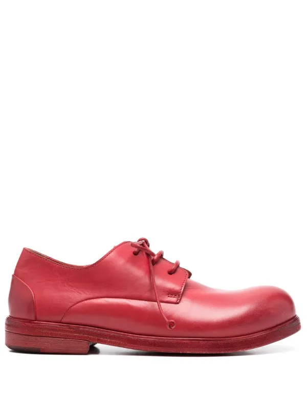 Red on sale leather slippers