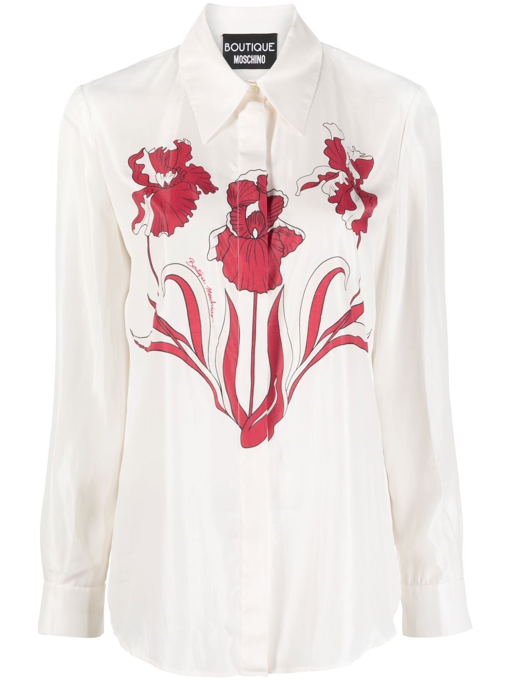 BOUTIQUE MOSCHINO FLORAL-PRINT LONG-SLEEVED SHIRT