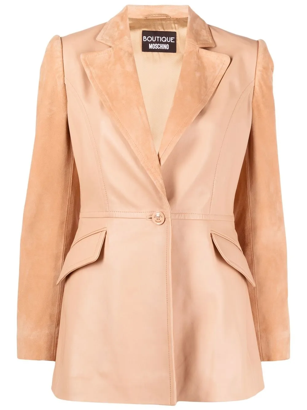 

Boutique Moschino suede panelled blazer - Neutrals