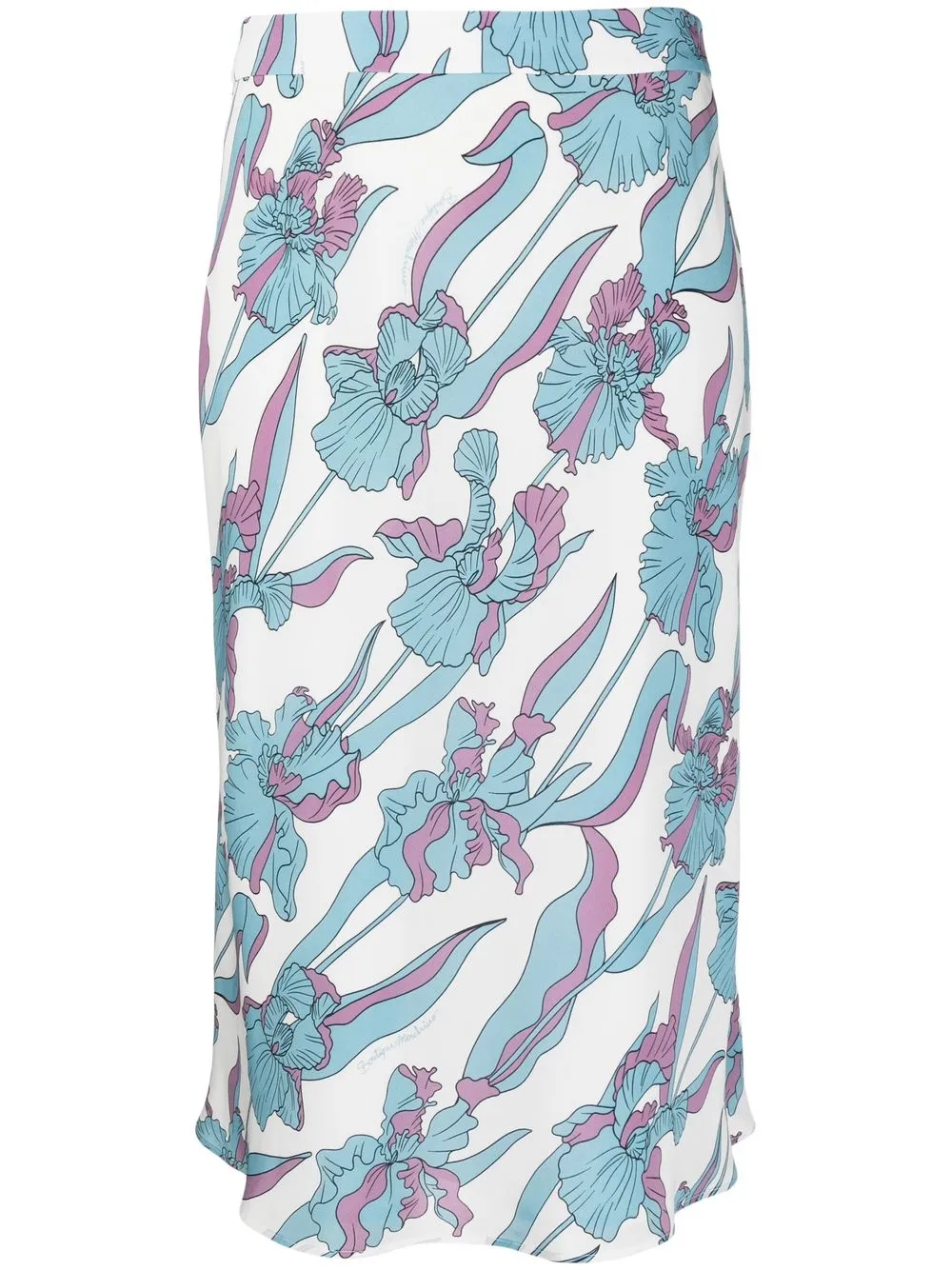 

Boutique Moschino falda midi con estampado floral - Blanco