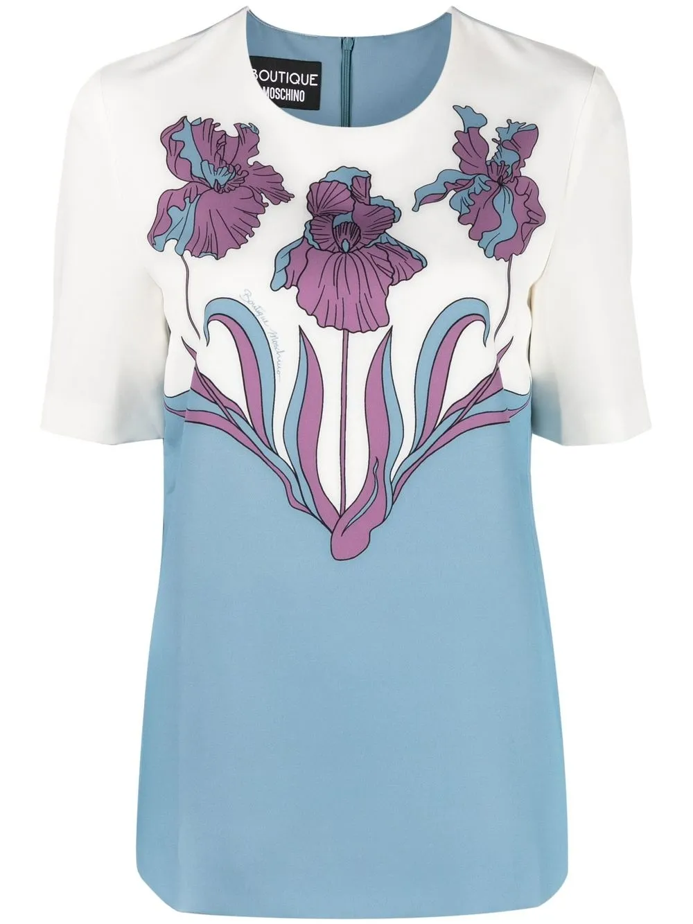 

Boutique Moschino top con paneles y estampado floral - Azul