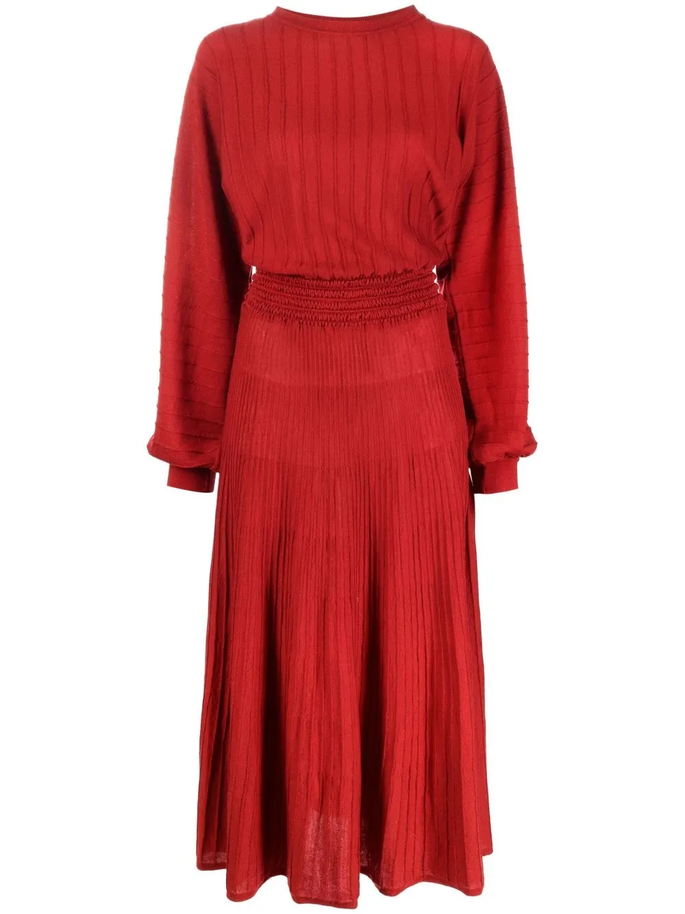 

Boutique Moschino vestido manga larga con detalle fruncido - Rojo