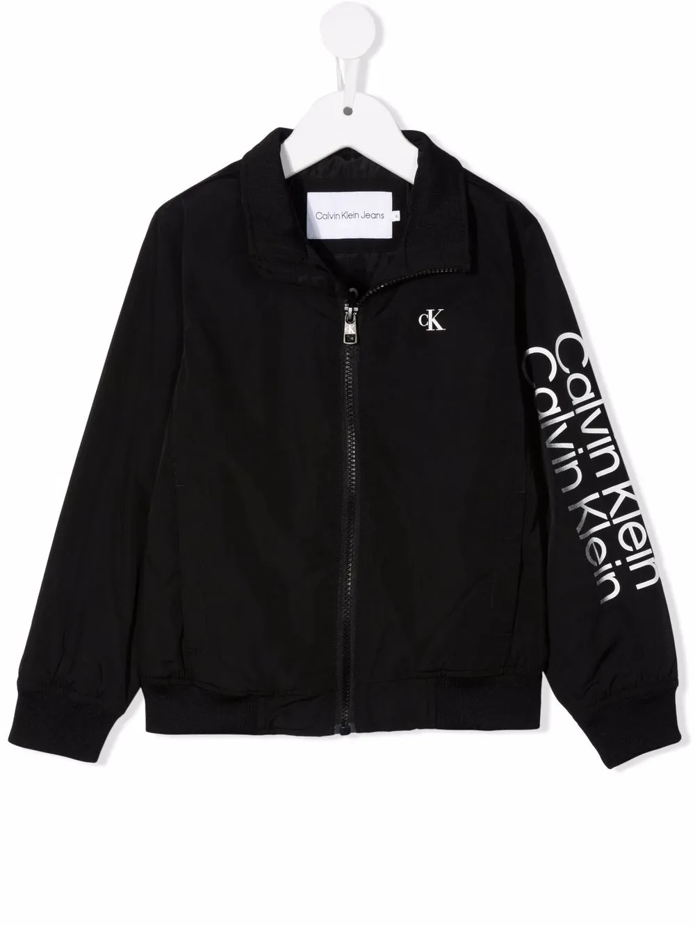 

Calvin Klein Kids chamarra con logo y cierre - Negro