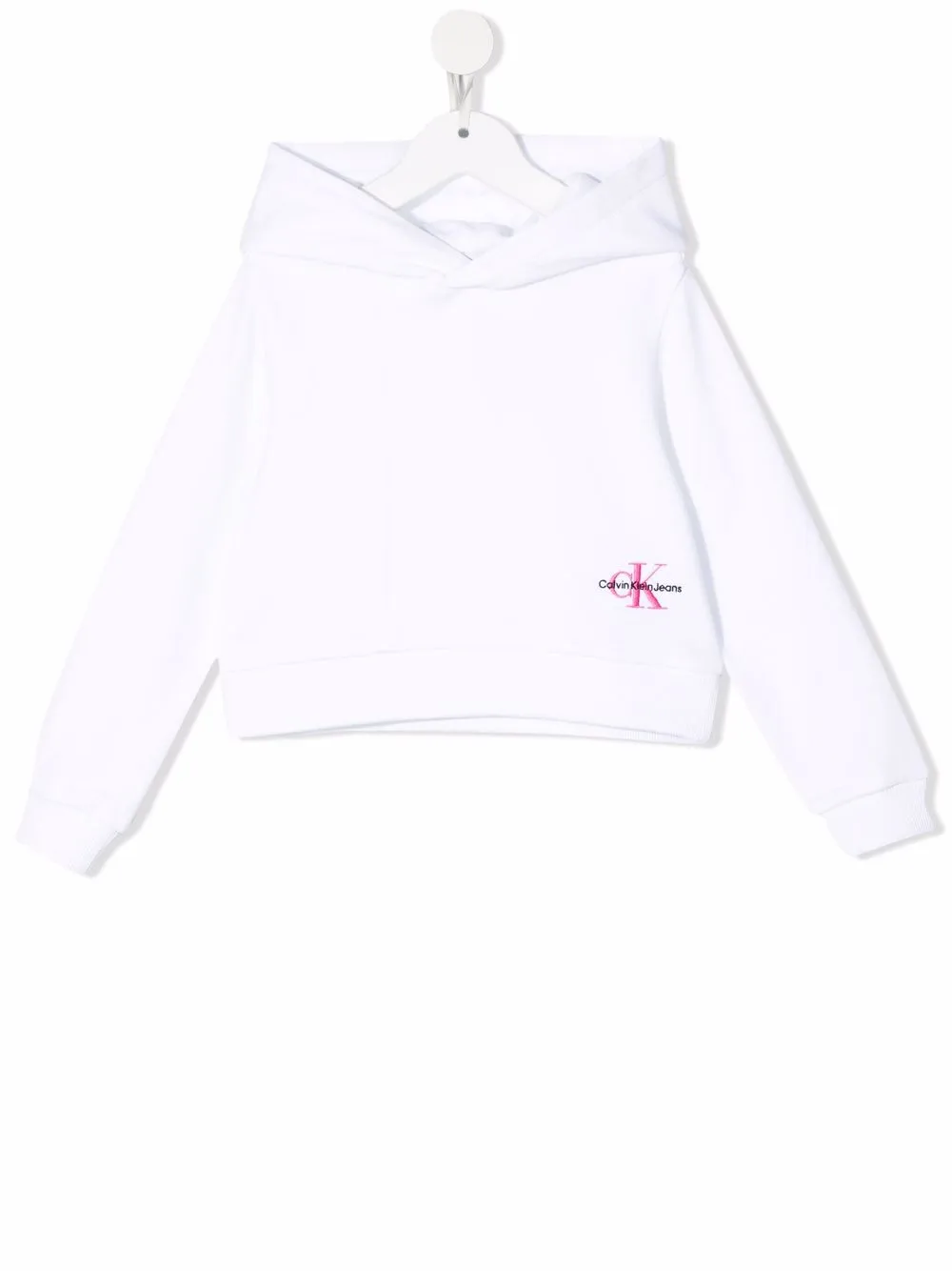 

Calvin Klein Kids hoodie con logo bordado - Blanco