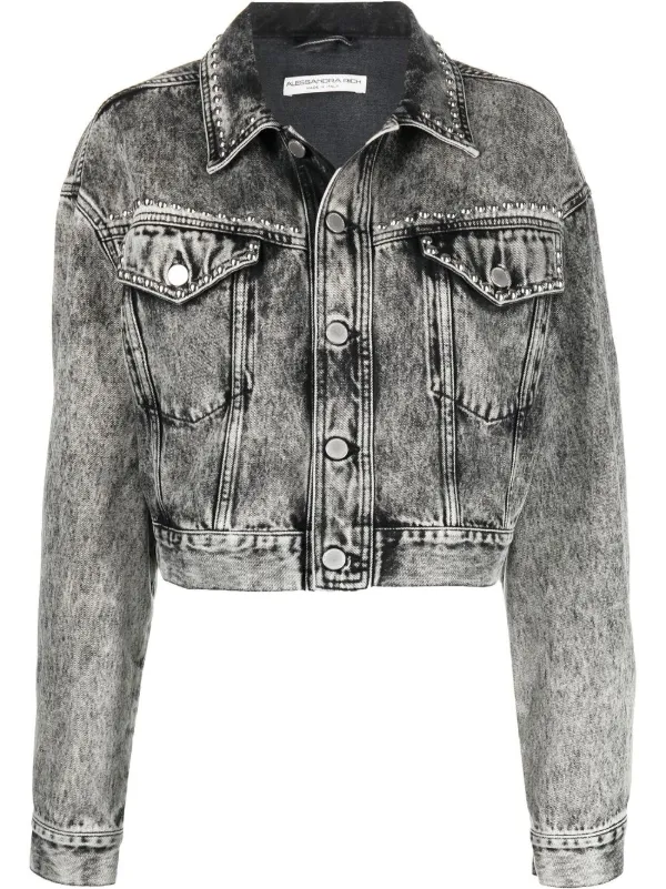 studs on denim jacket