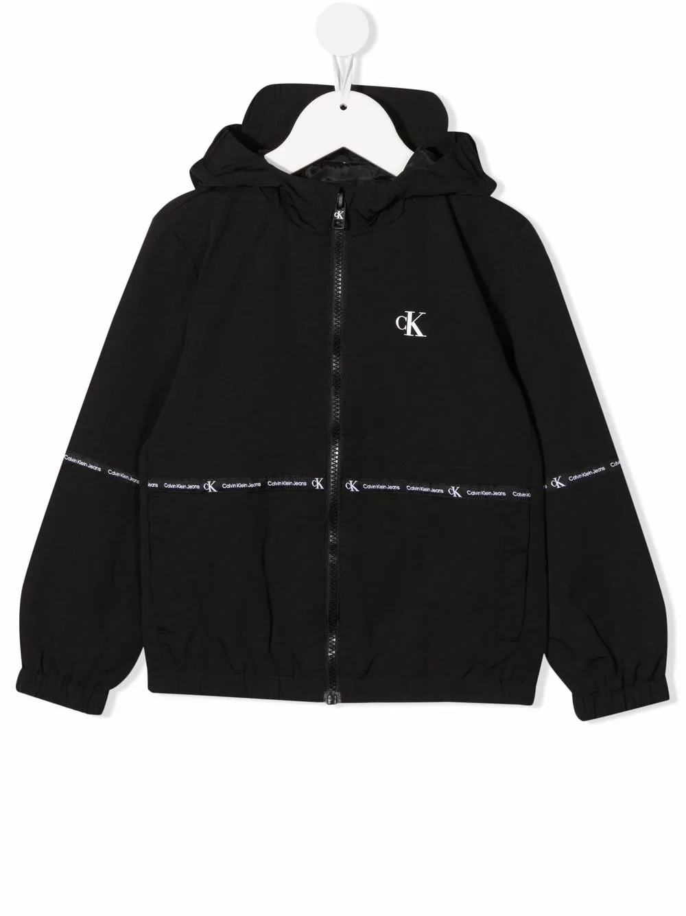 

Calvin Klein Kids chamarra con capucha y logo - Negro