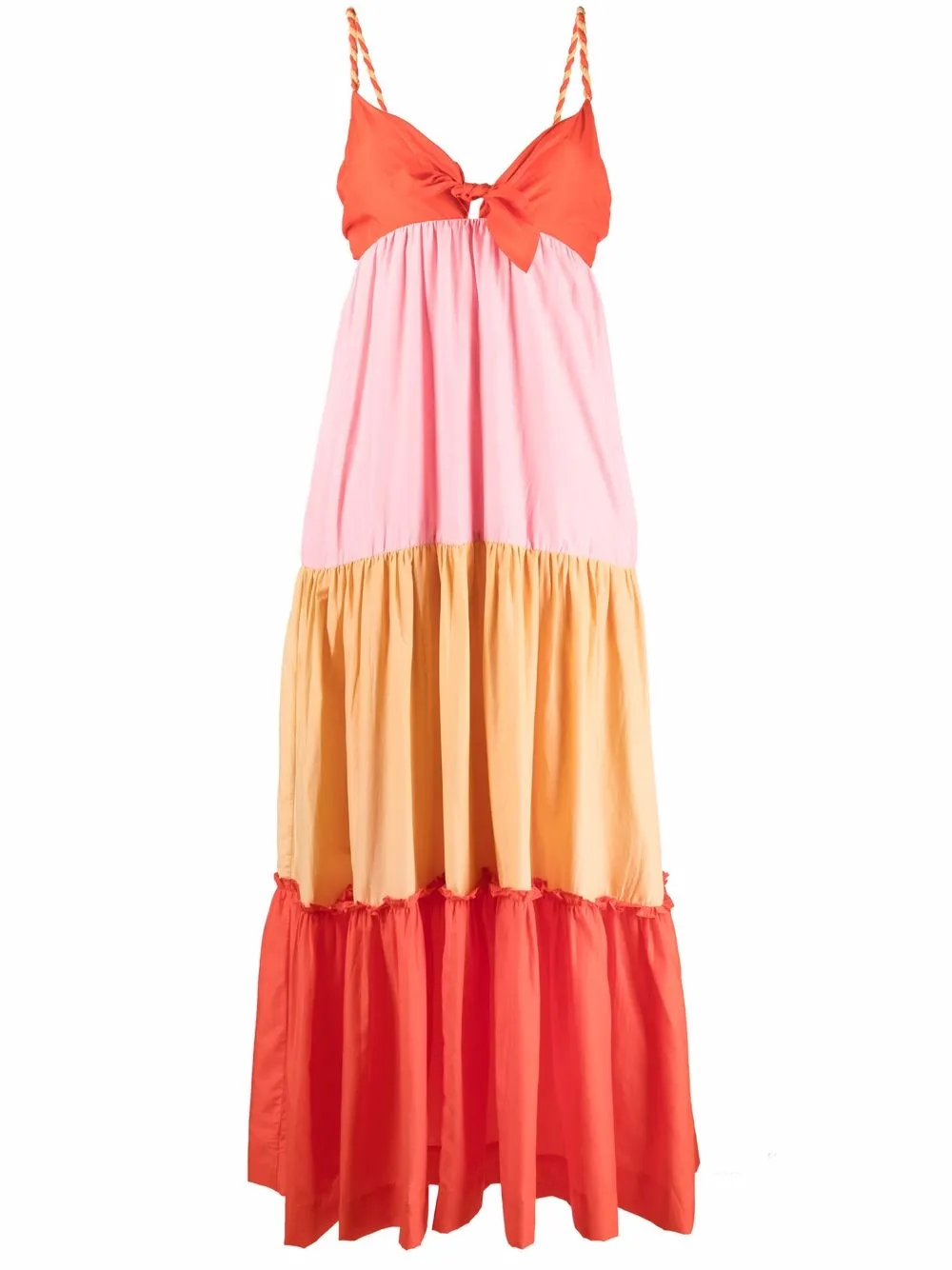 

Scotch & Soda colour-block tiered long dress - Pink