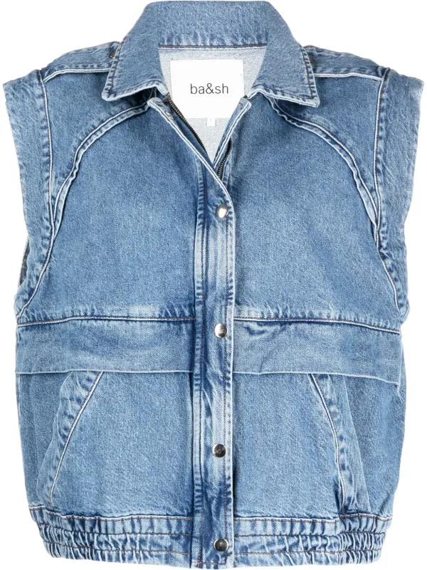 Ba\u0026Sh Ruben Sleeveless Denim Jacket 