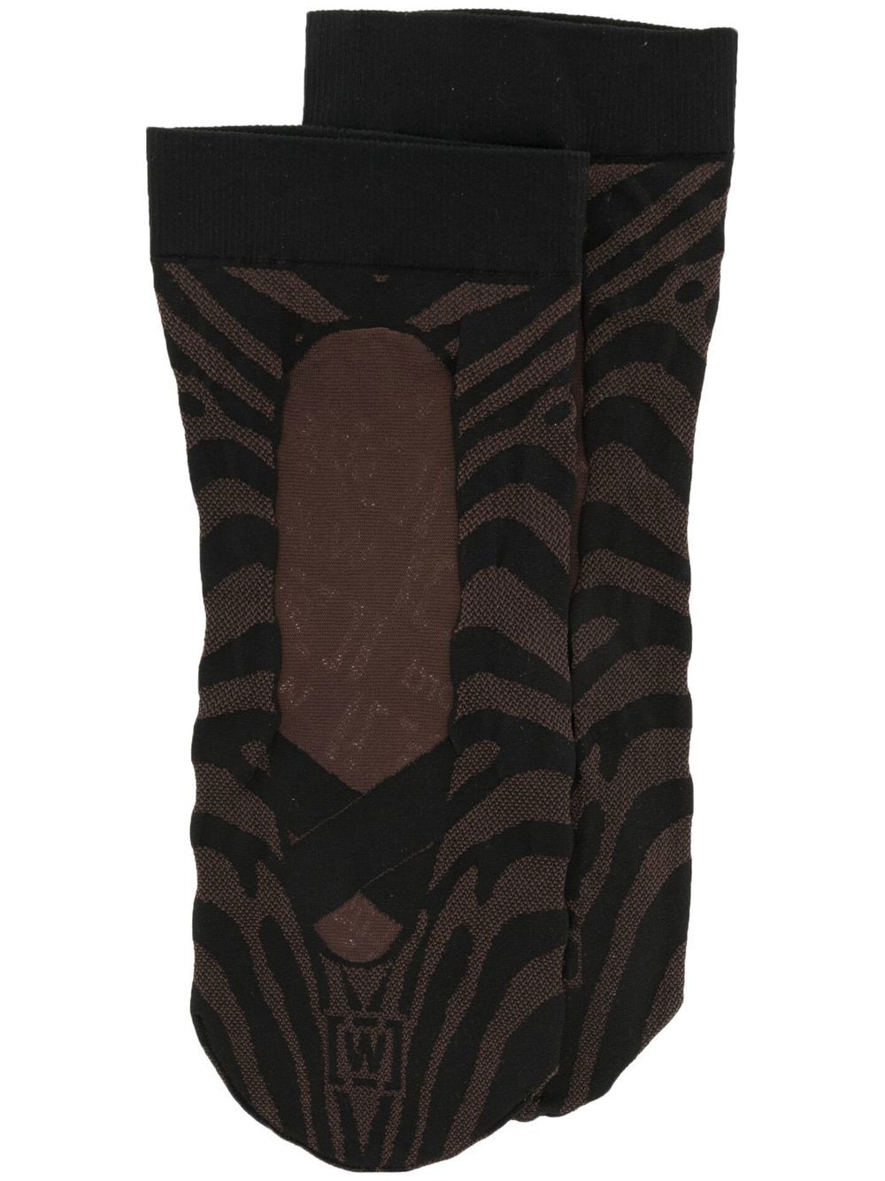 wolford x gcds chaussettes elegant animalier - noir