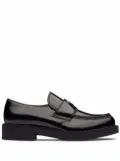 Prada Chocolate brushed leather loafers - Black