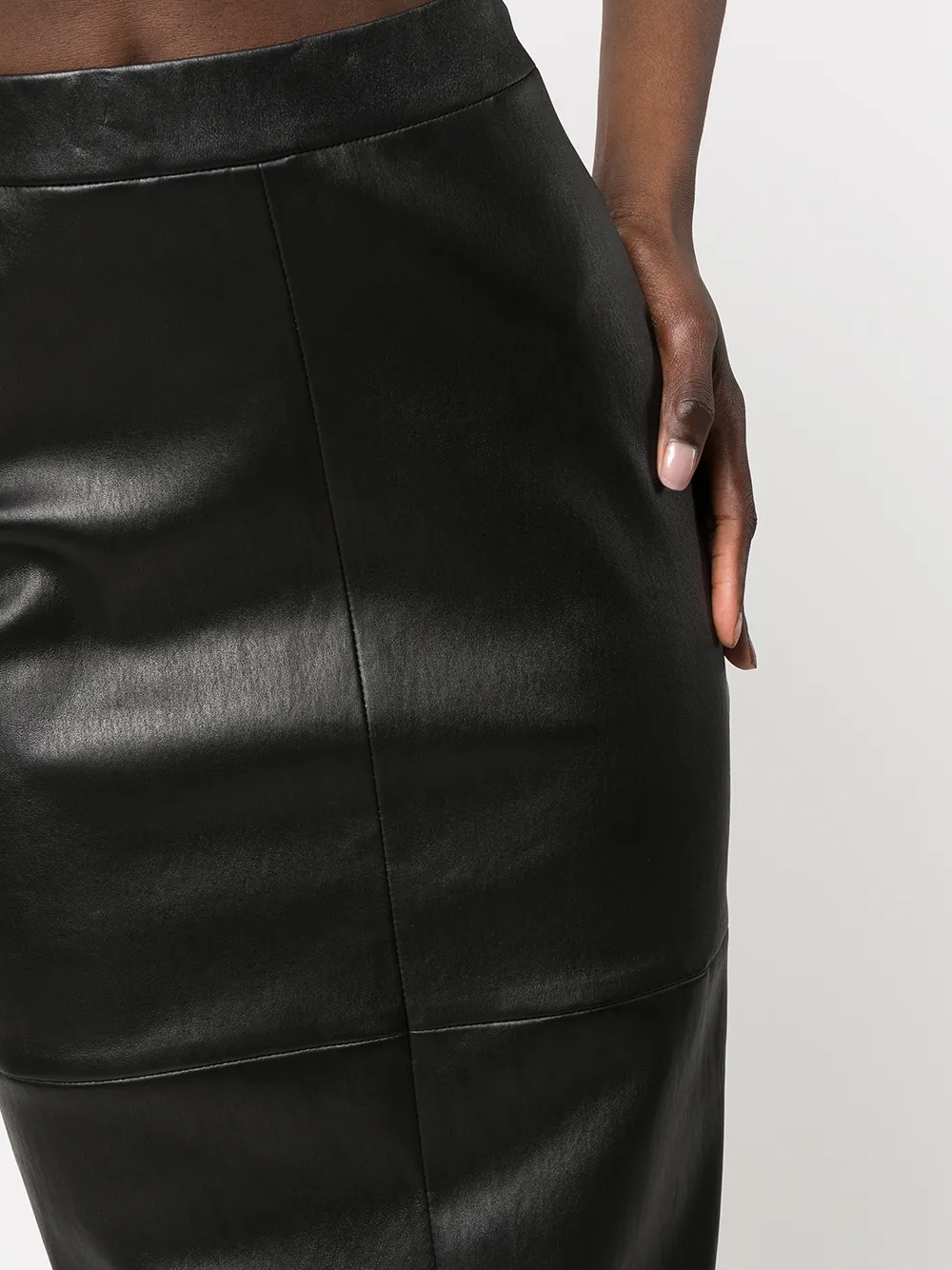 Rosetta Getty Lambskin Maxi Skirt In Black