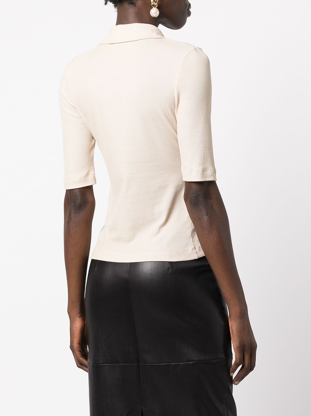 Shop Rosetta Getty Short-sleeve Polo Shirt In Black