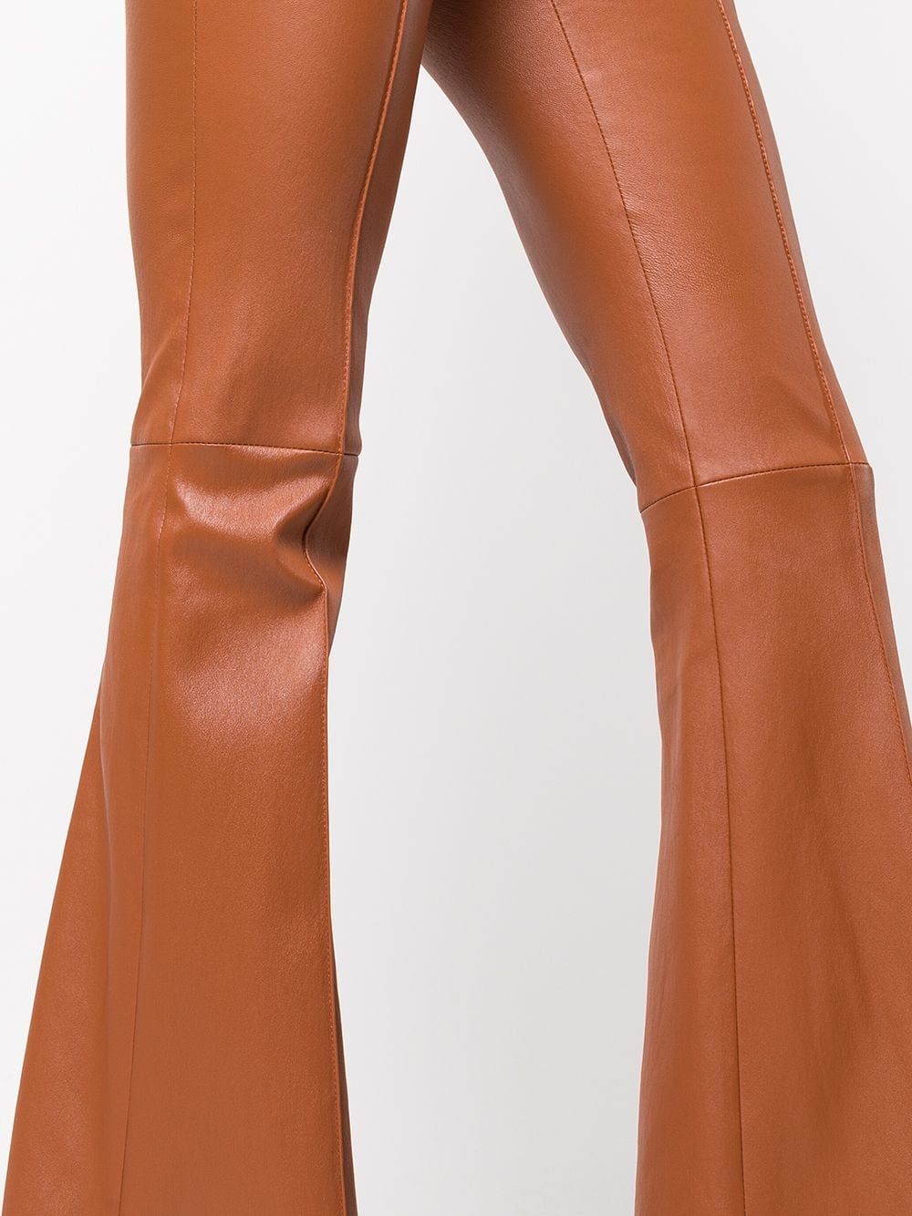 Shop Rosetta Getty Pintuck Flared-leg Trousers In Brown