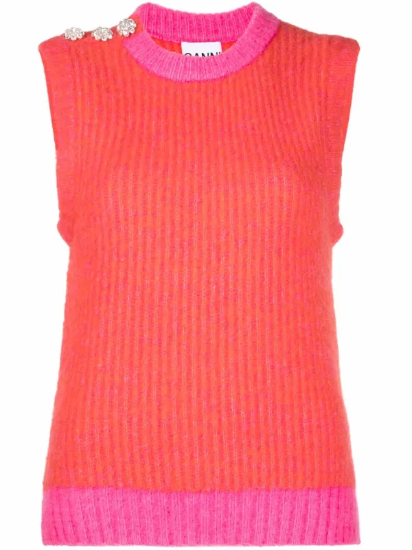 GANNI rib-knit Vest - Farfetch