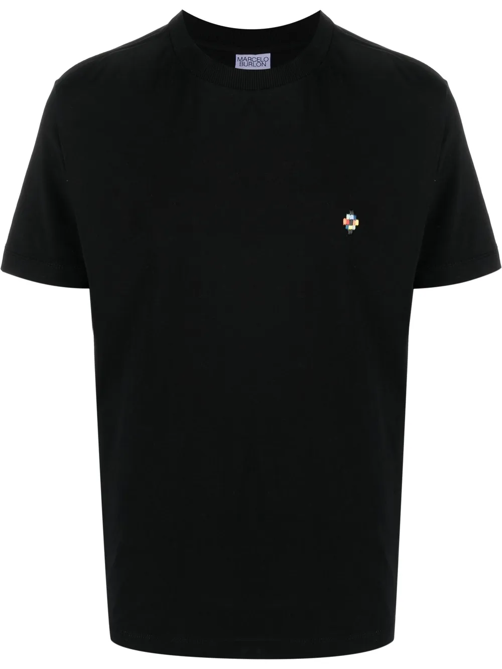 

Marcelo Burlon County of Milan playera con logo bordado - Negro