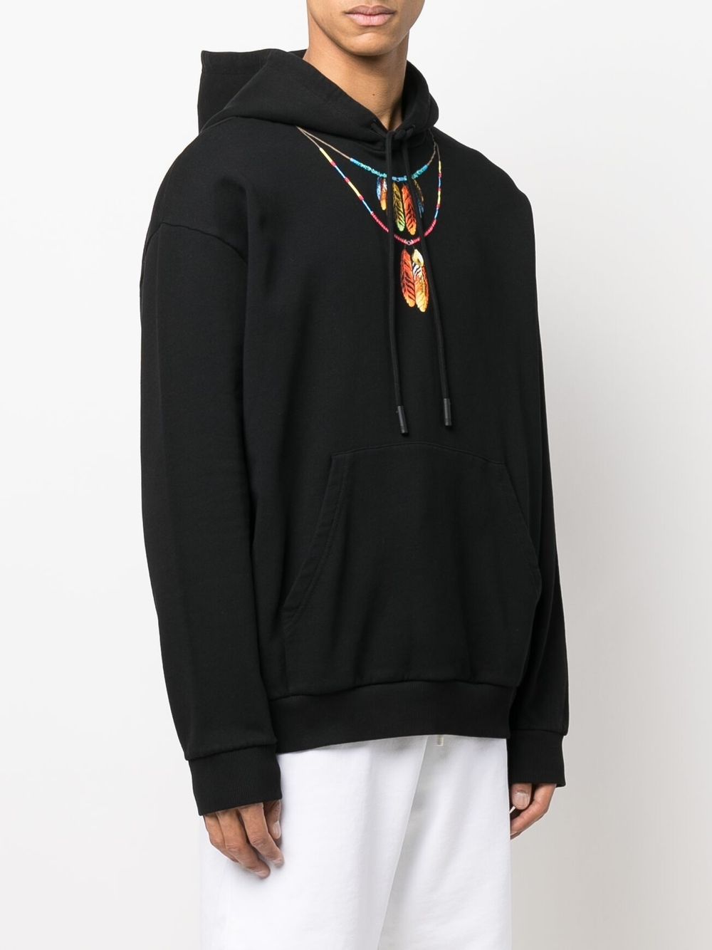 feather necklace-print hoodie