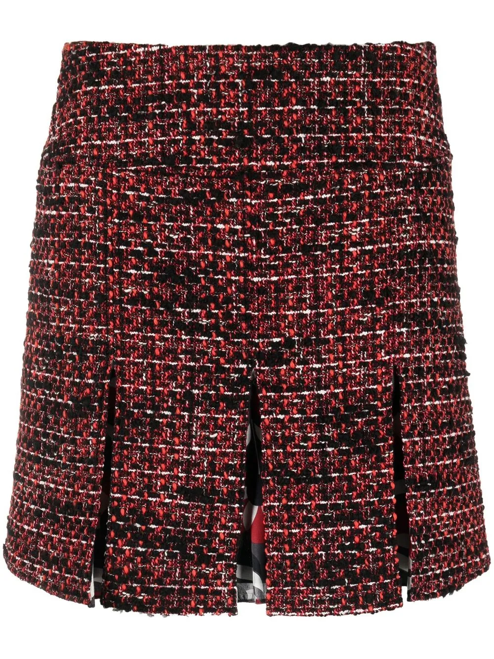 

Boutique Moschino slit-hem tweed skirt - Red